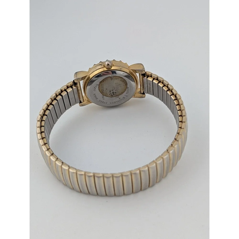 Vintage Watch-It Women's Abalone Dial Gold Stretch Band Watch- New Battery